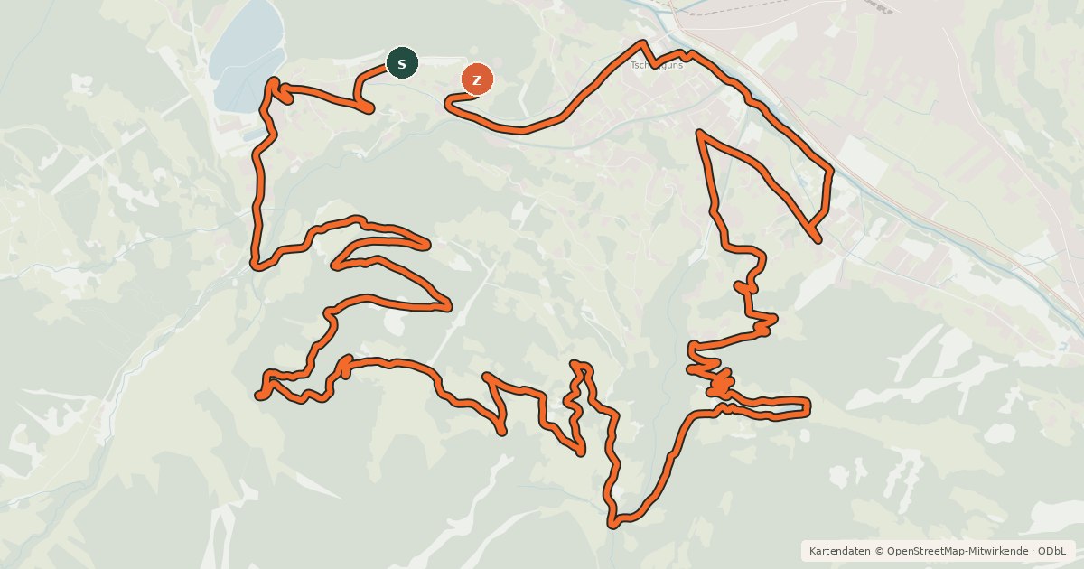 Kartenübersicht der Radroute Grabser Tour