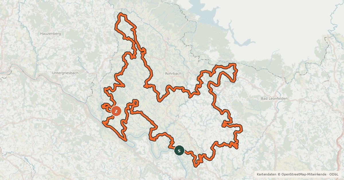 Kartenübersicht der Radroute Granitlandrunde