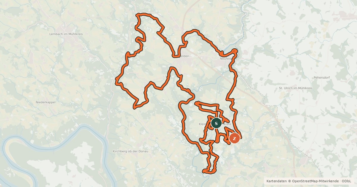 Kartenübersicht der Radroute Granitmarathon small