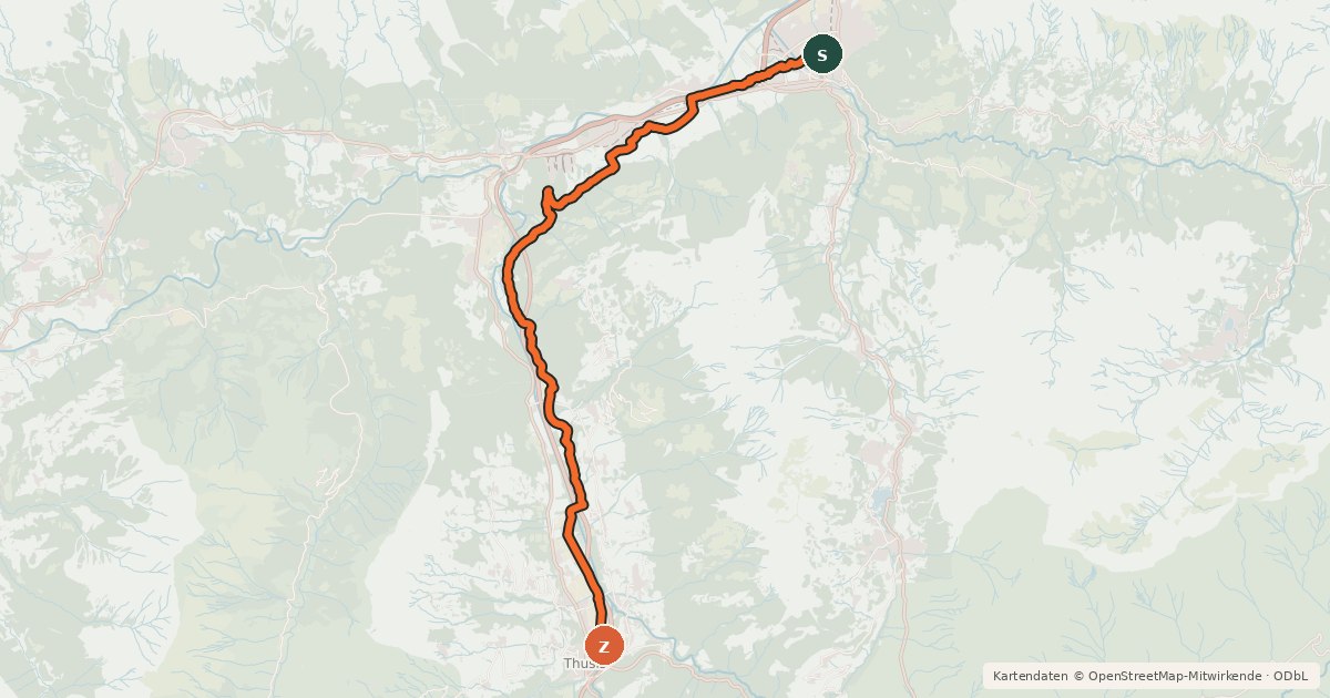 Kartenübersicht der Radroute Graubünden-Route