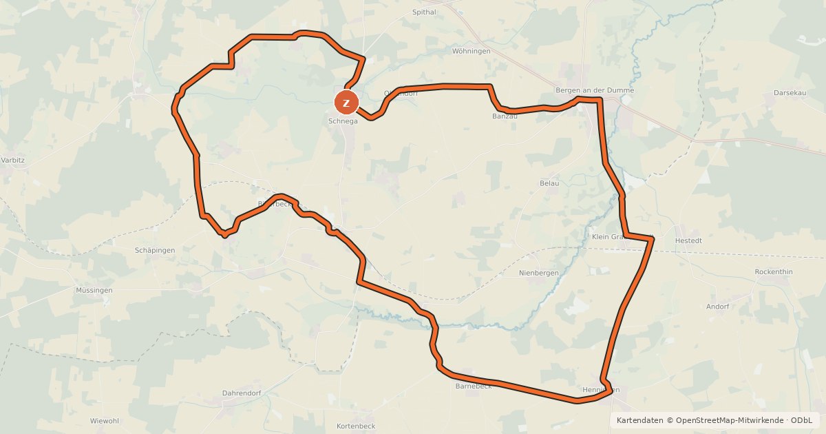 Kartenübersicht der Radroute Grenzland-Tour
