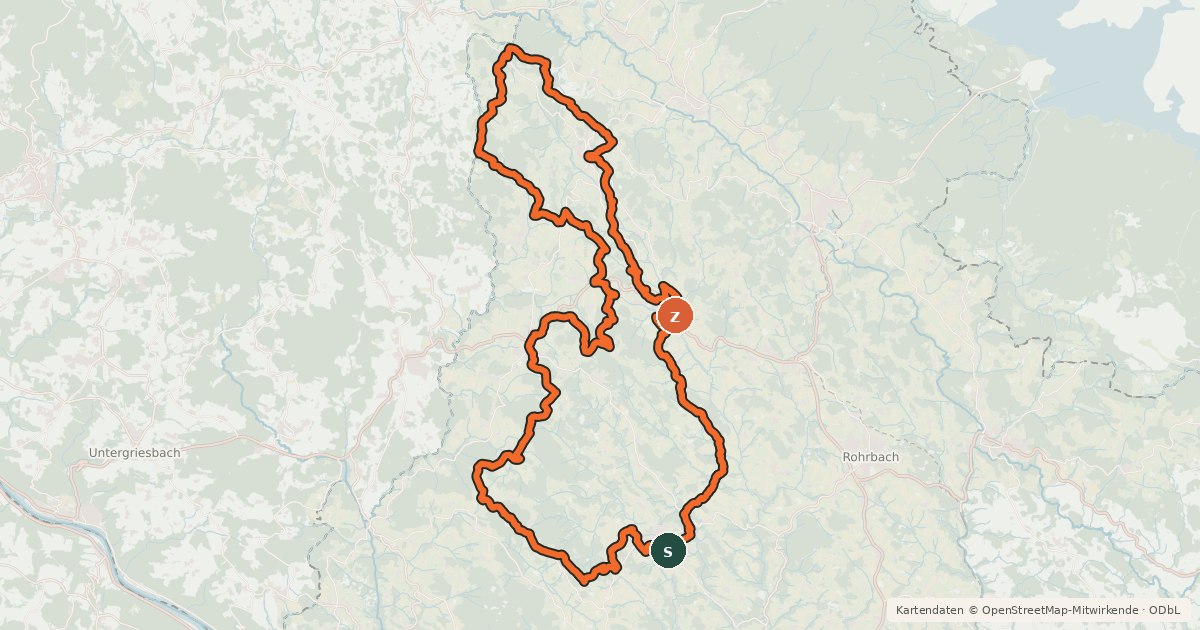 Kartenübersicht der Radroute Grenzlandrunde
