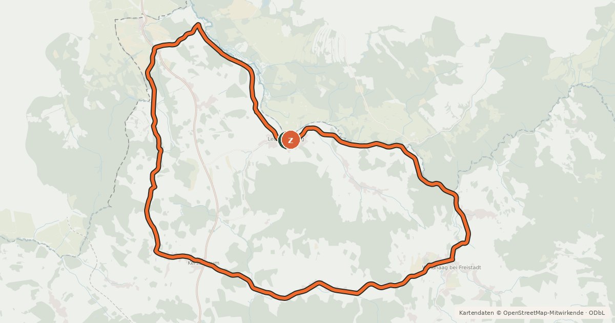 Kartenübersicht der Radroute Grenzlandrunde