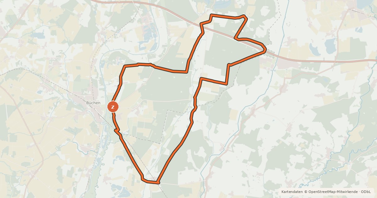 Kartenübersicht der Radroute Grenztour