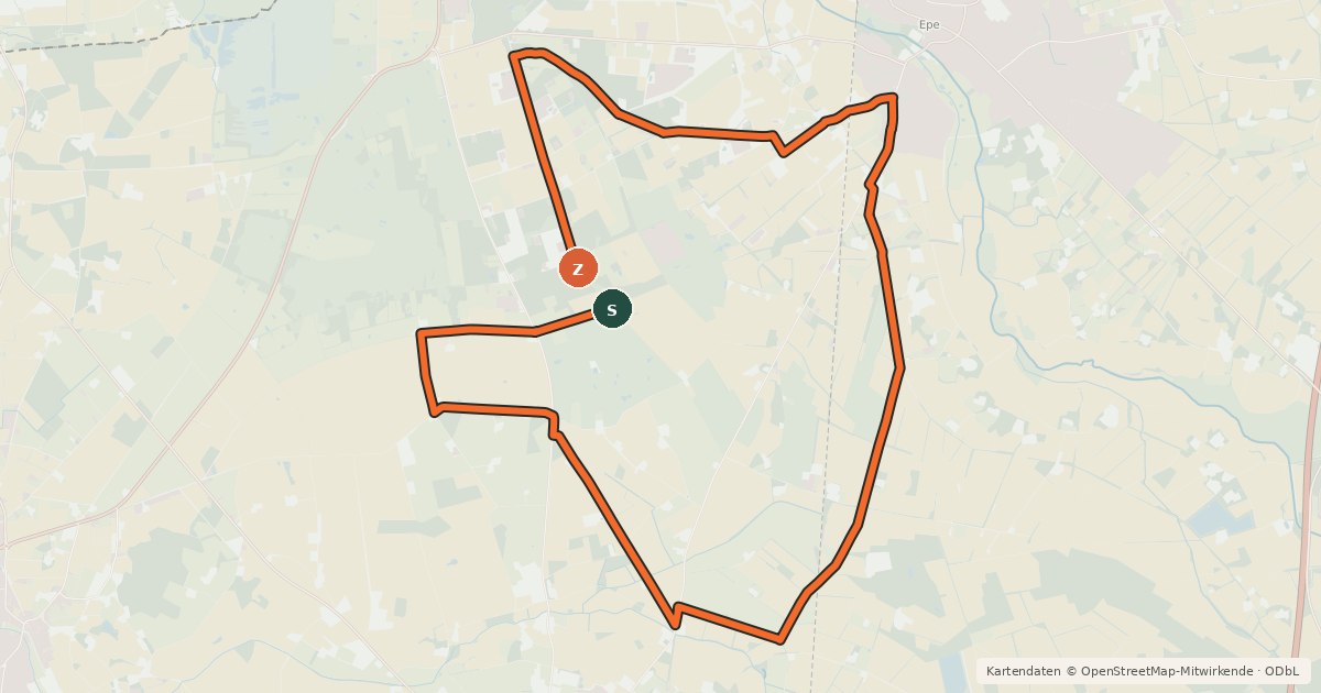 Kartenübersicht der Radroute Gronau-Epe Radroute G2