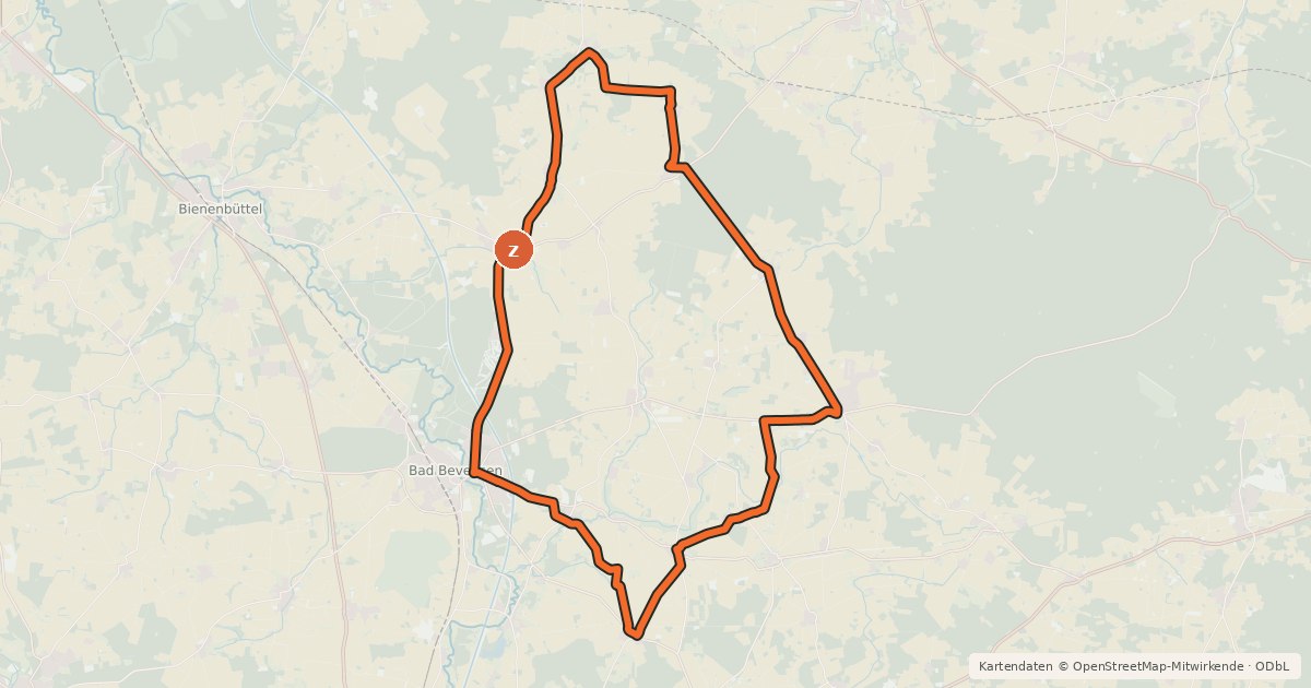 Kartenübersicht der Radroute Große Landpartie