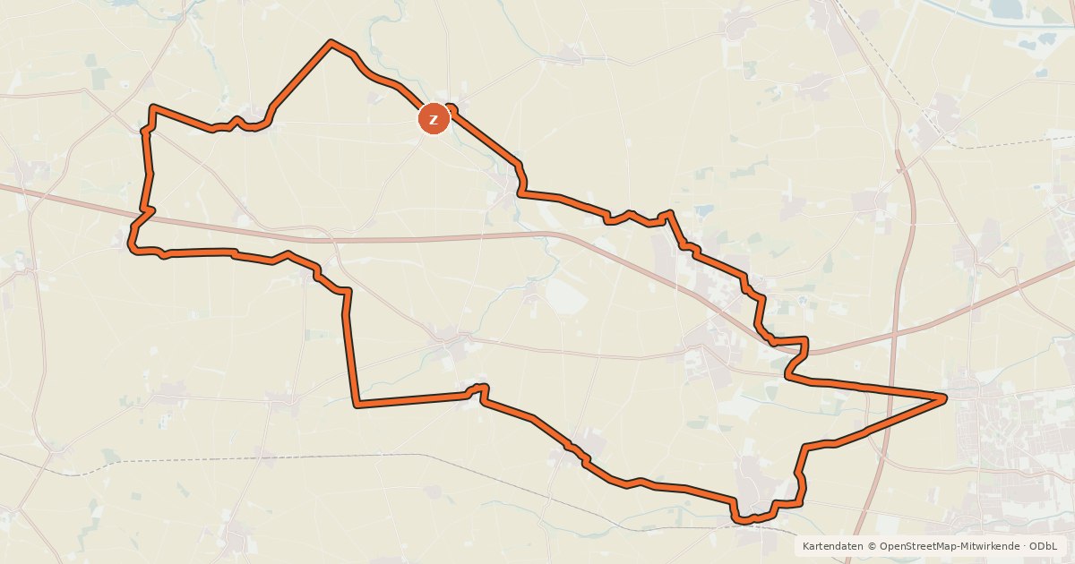 Kartenübersicht der Radroute Großer Holunderradweg