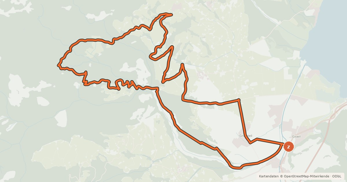 Kartenübersicht der Radroute Grossteilerberg Bike