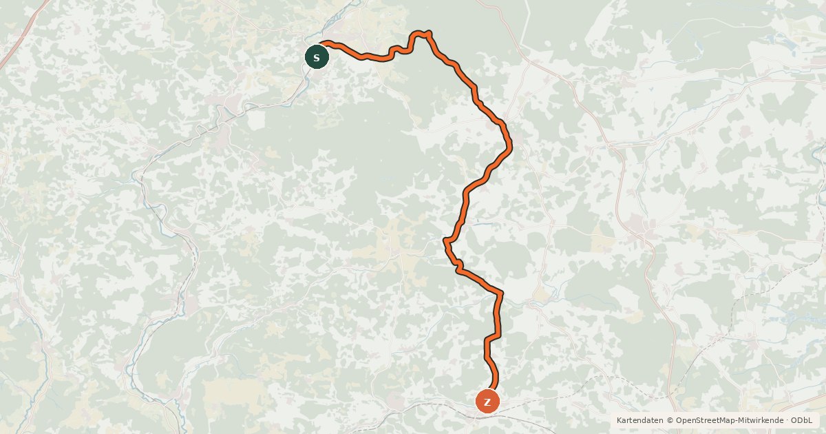 Kartenübersicht der Radroute Grotten-Radweg