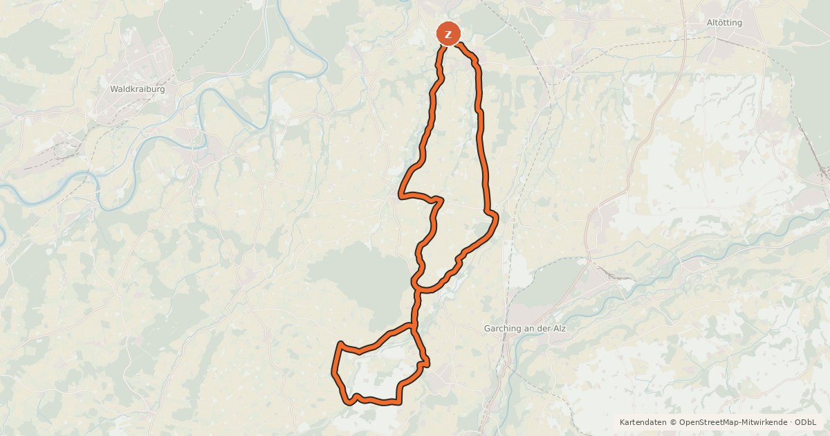 Kartenübersicht der Radroute Grünbacher Tal