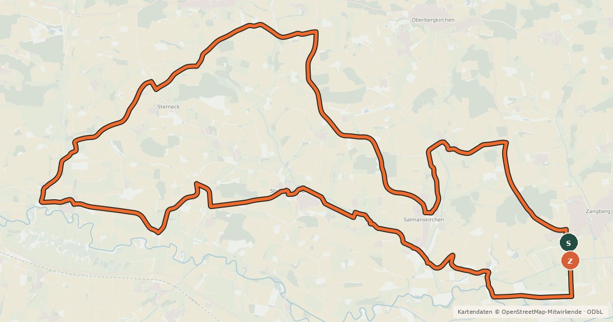 Kartenübersicht der Radroute Grüne-Lagune-Tour