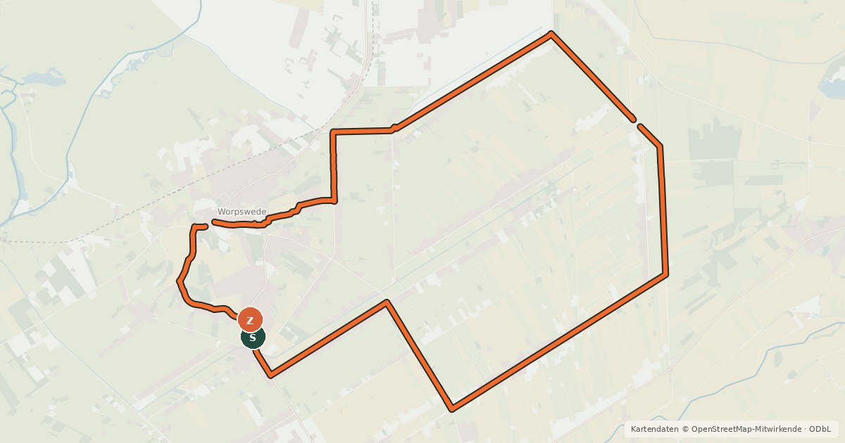 Kartenübersicht der Radroute Grüne Route