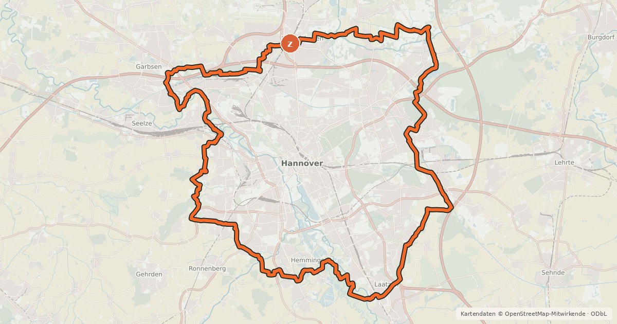 Kartenübersicht der Radroute Grüner Ring - Basisring