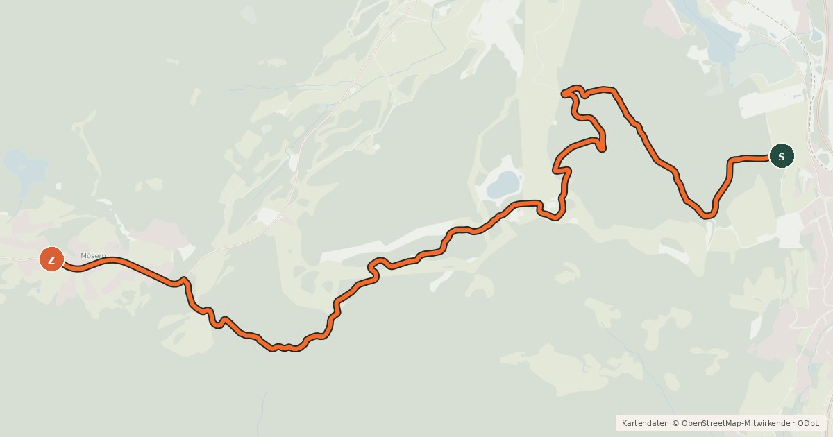 Kartenübersicht der Radroute Gschwandtkopf