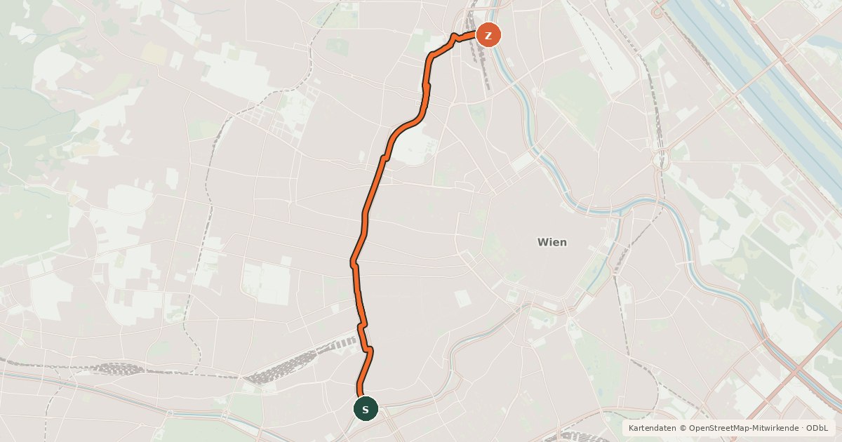 Kartenübersicht der Radroute Gürtelradweg