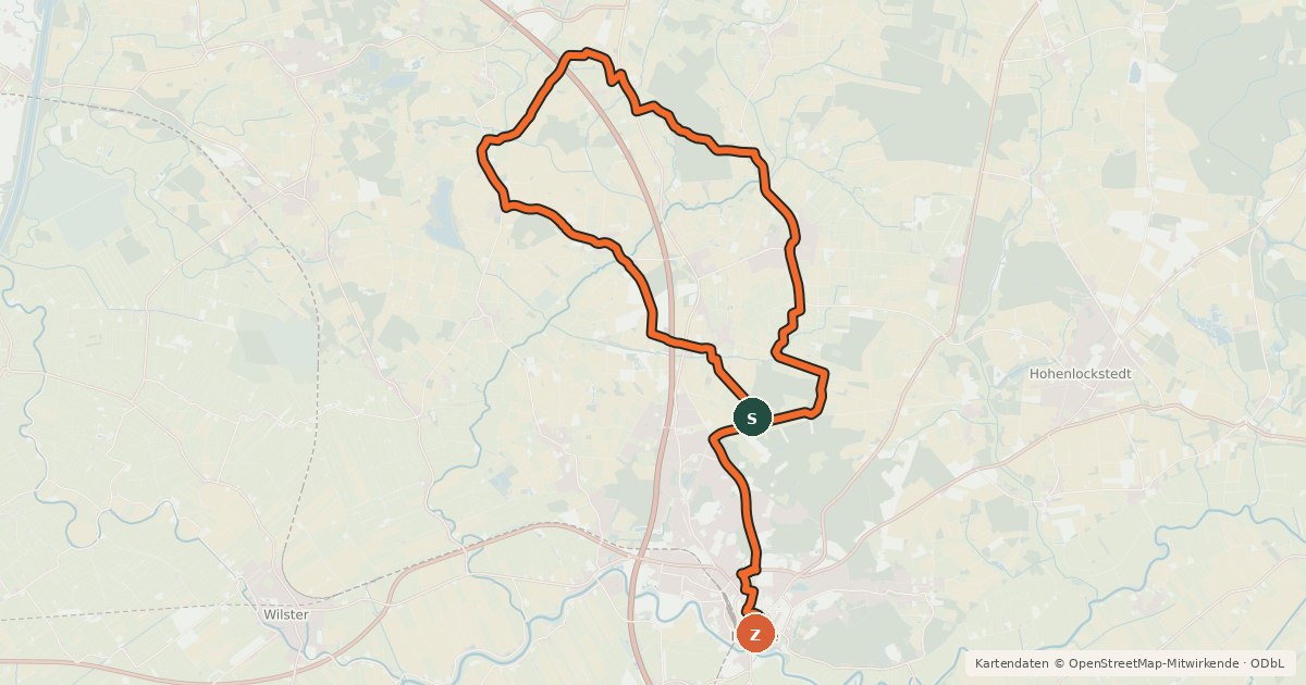 Kartenübersicht der Radroute Güter-Tour