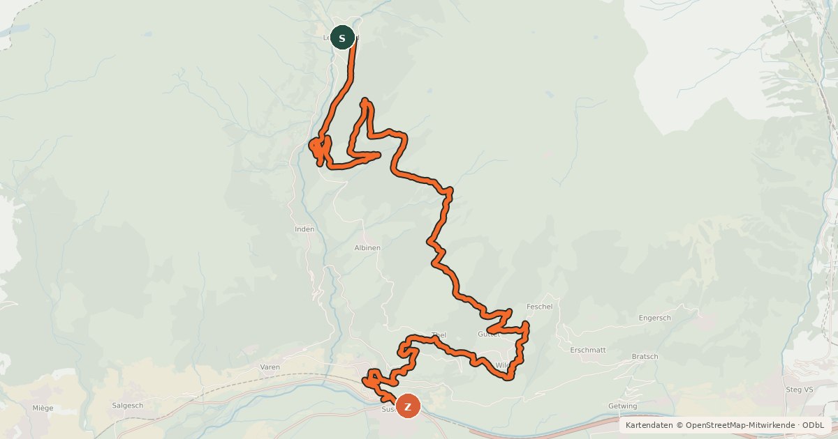 Kartenübersicht der Radroute Guggerhubel Bike