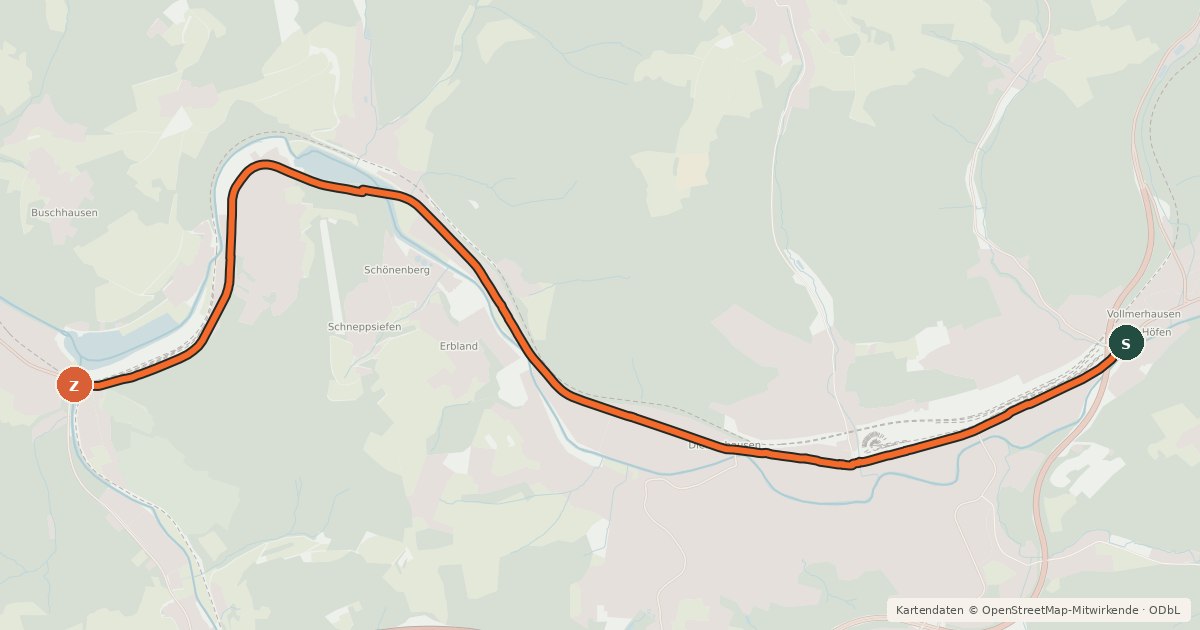 Kartenübersicht der Radroute Gummersbach (41) - Engelskirchen (59)