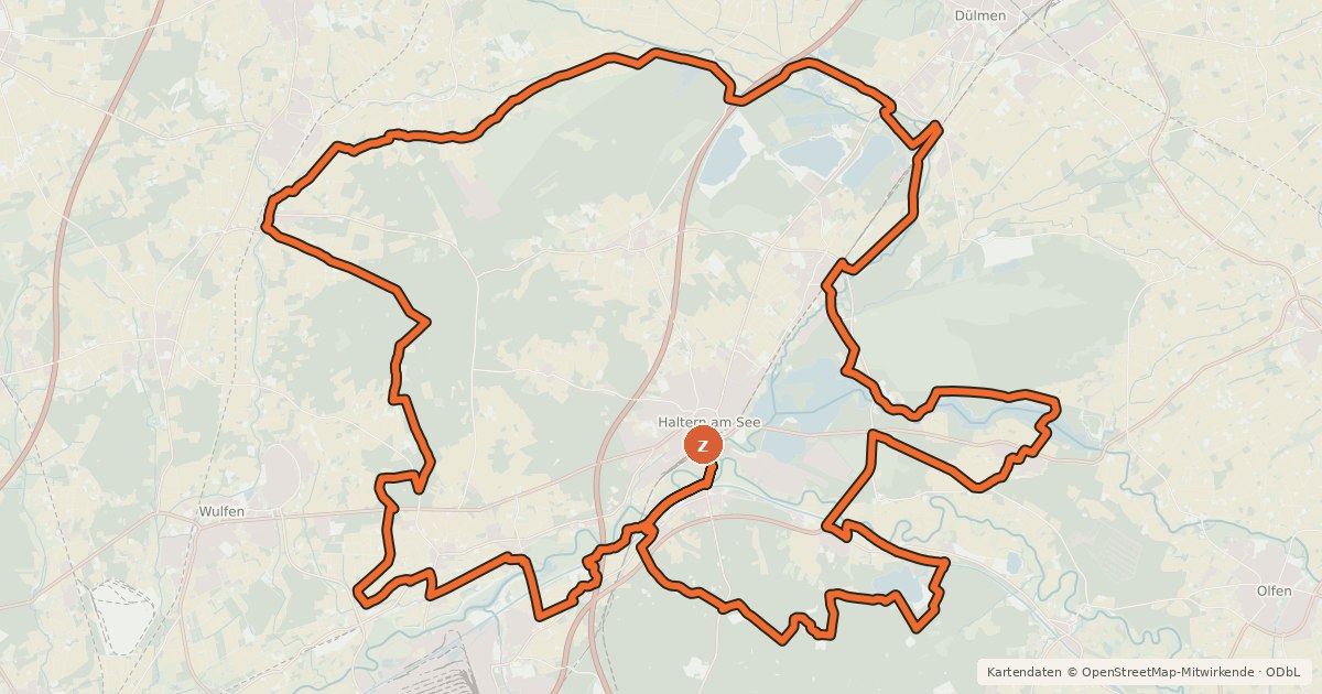 Kartenübersicht der Radroute H1 - Grenzen und Geschichte