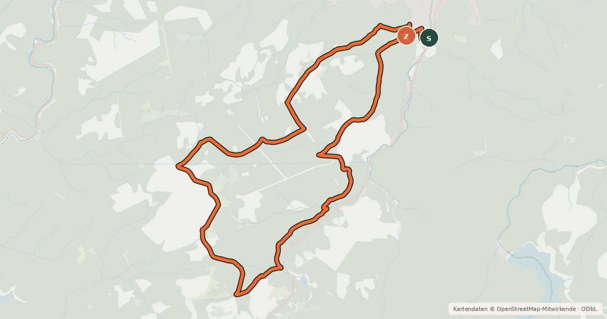 Kartenübersicht der Radroute H1 Spitzenberg Klippen-Tour