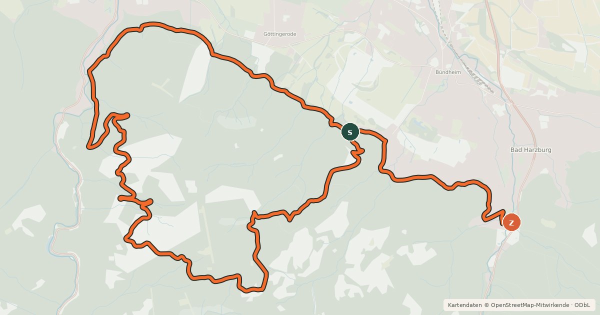 Kartenübersicht der Radroute H4 (Klippensteiger-Tour)