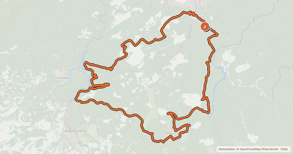 Kartenübersicht der Radroute H6 Torfhaus-Tour