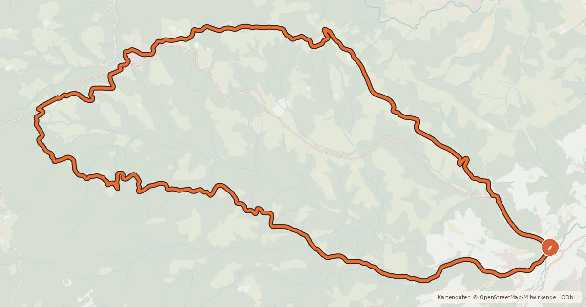 Kartenübersicht der Radroute Haderniggtour