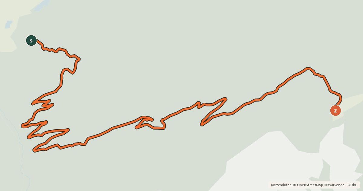 Kartenübersicht der Radroute Haiminger Alm