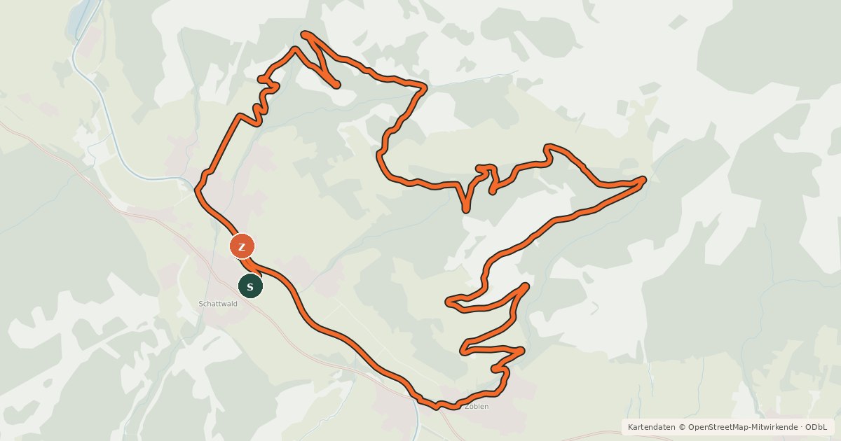 Kartenübersicht der Radroute Haldenrunde
