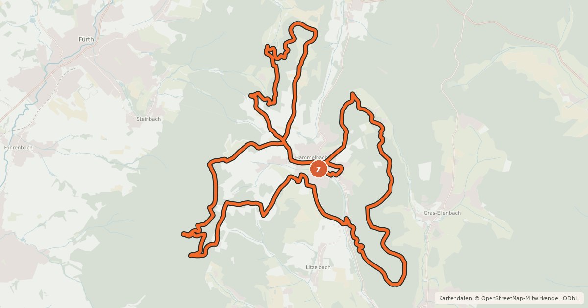 Kartenübersicht der Radroute Hammelbach 1