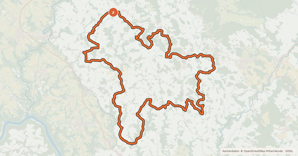 Kartenübersicht der Radroute Hansbergland-Südrunde