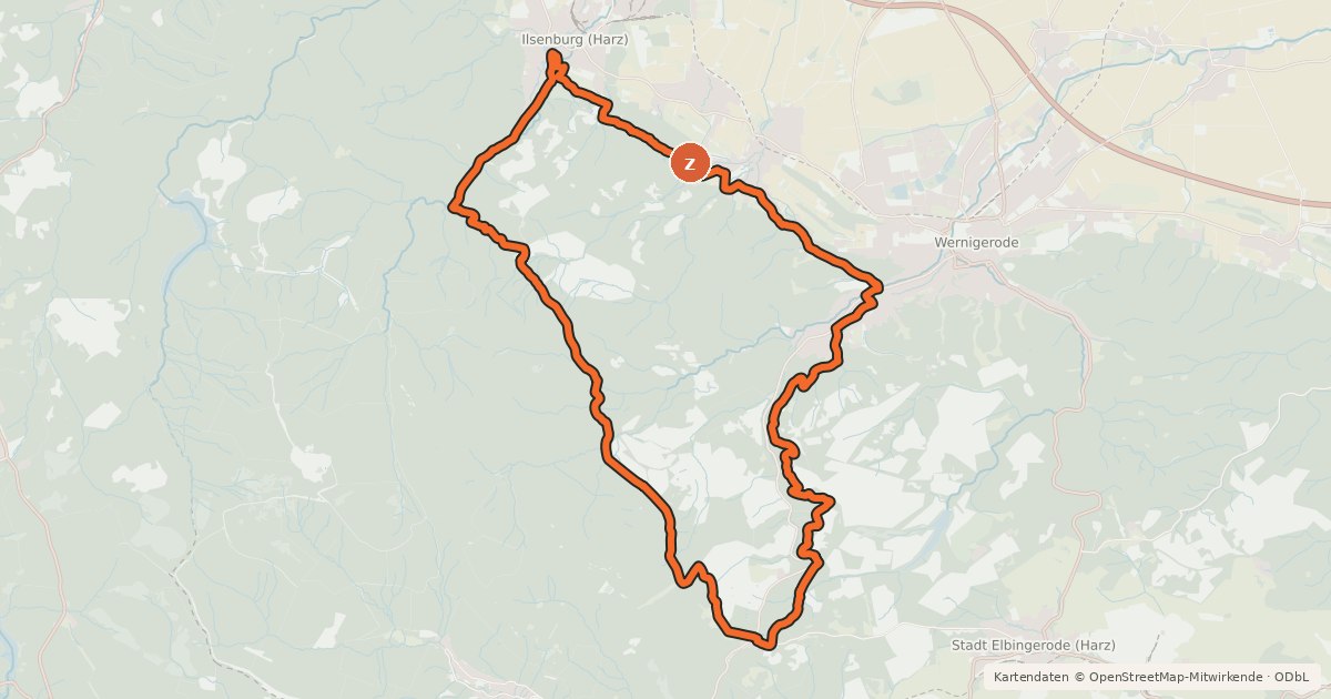 Kartenübersicht der Radroute Harz-Wald-Tour (WR 3 - alter Verlauf)