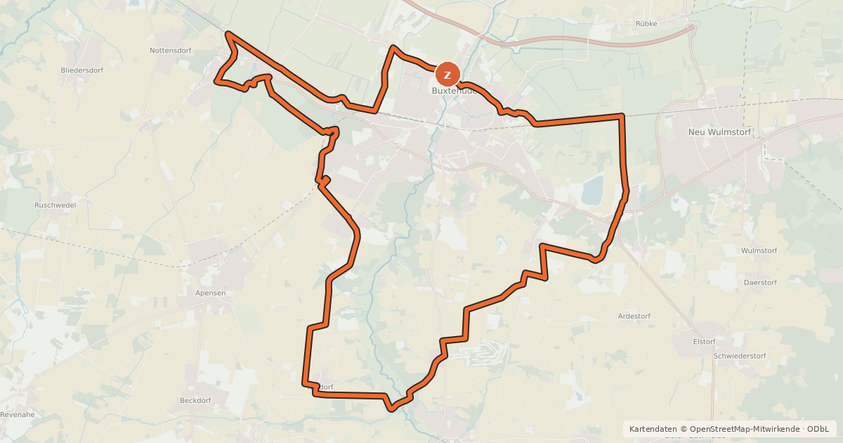 Kartenübersicht der Radroute Has & Igel Route