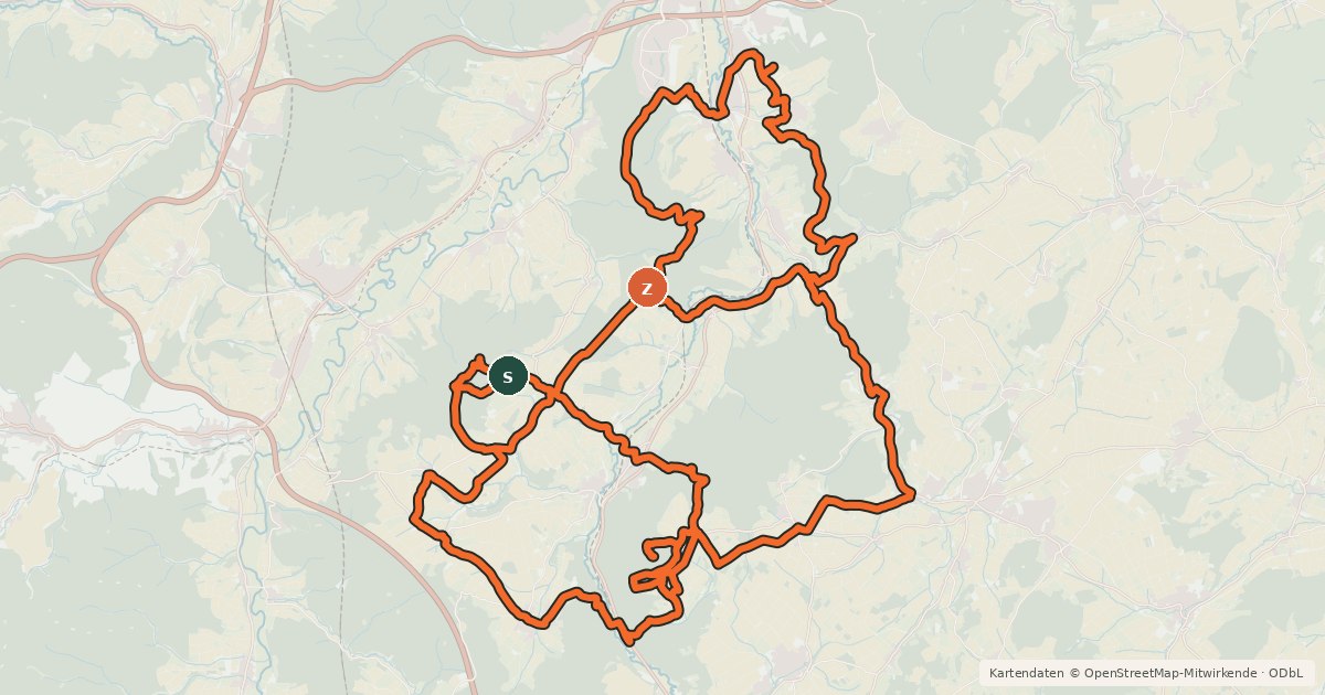Kartenübersicht der Radroute Haunehöhen-Radweg