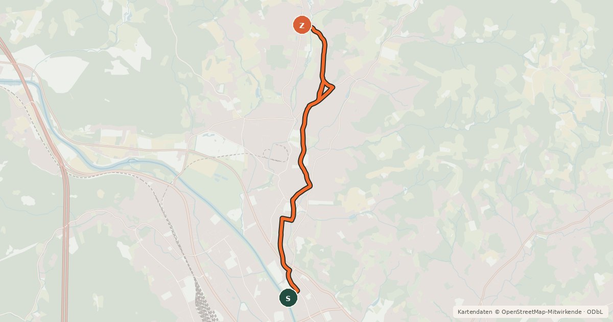Kartenübersicht der Radroute Hauptradroute 3