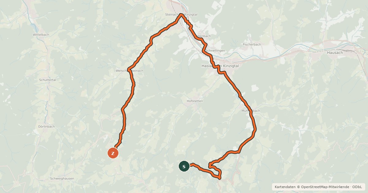 Kartenübersicht der Radroute HeidburgTour