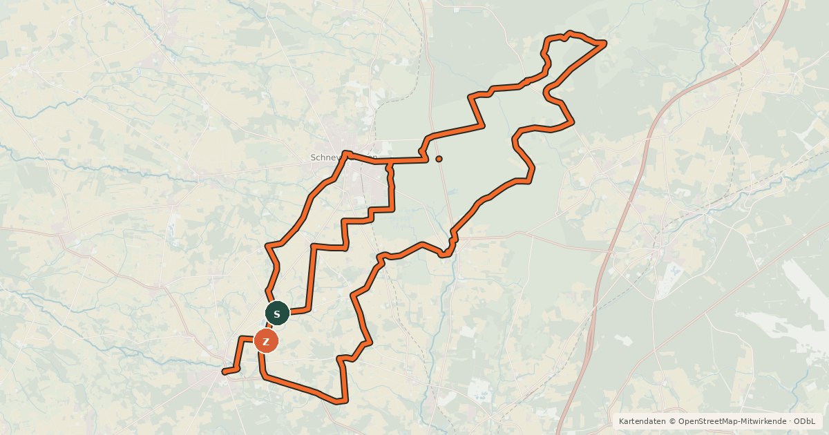 Kartenübersicht der Radroute Heide Region Radweg 11