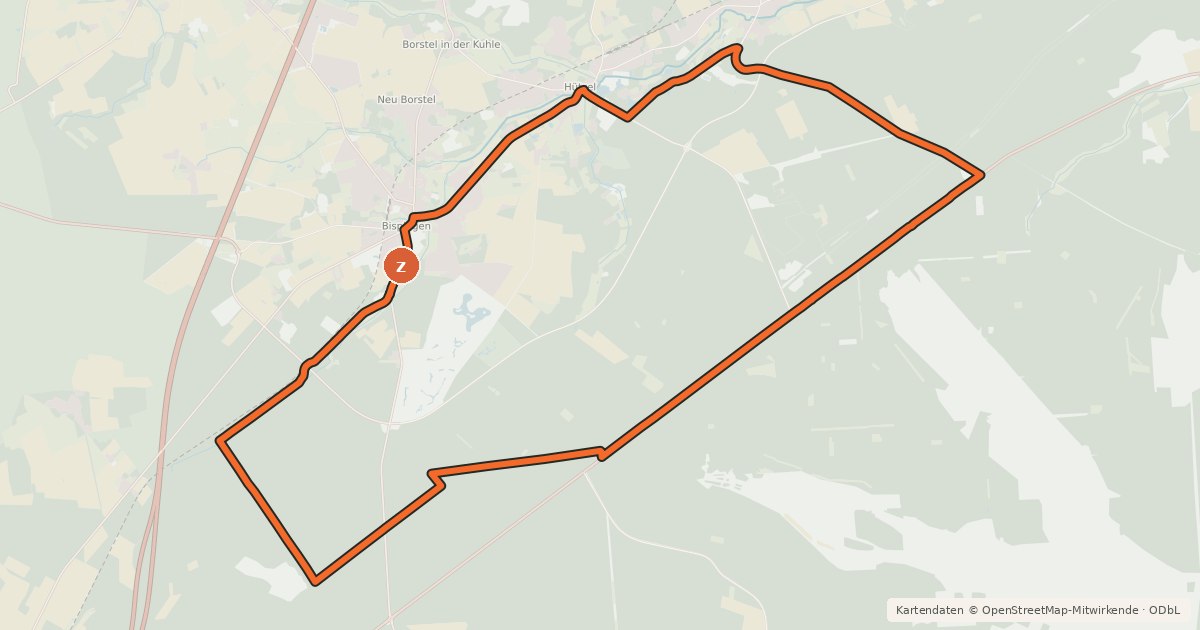 Kartenübersicht der Radroute Heide Region Radweg 23