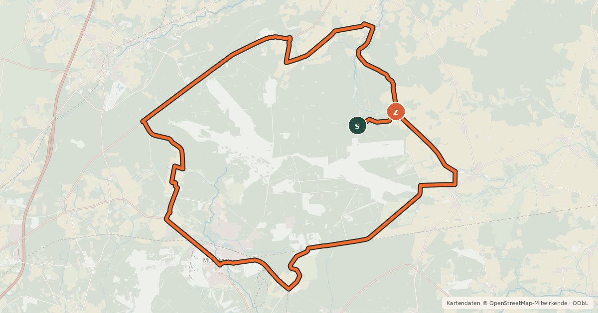 Kartenübersicht der Radroute Heide Region Radweg 24