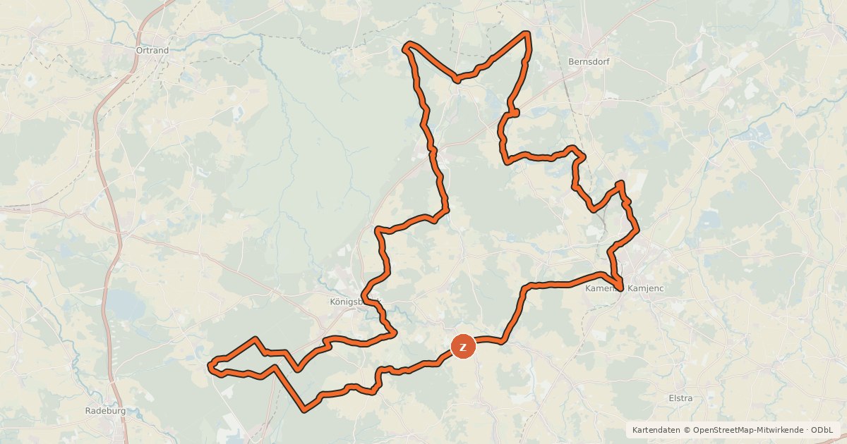 Kartenübersicht der Radroute Heide-Route