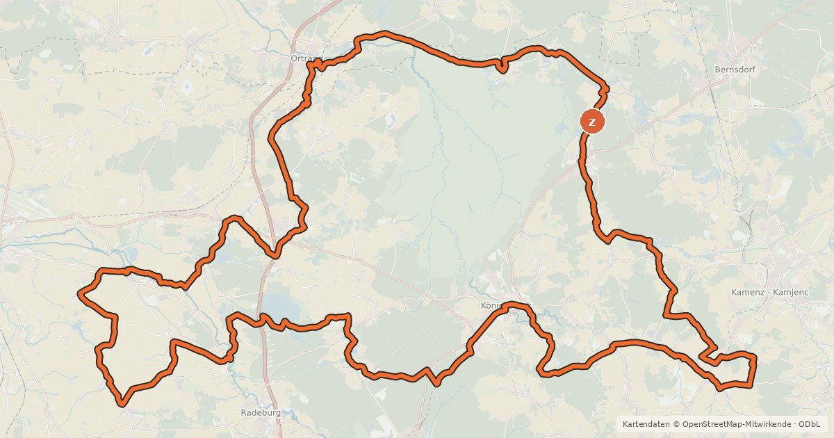 Kartenübersicht der Radroute Heidebogen-Rundweg