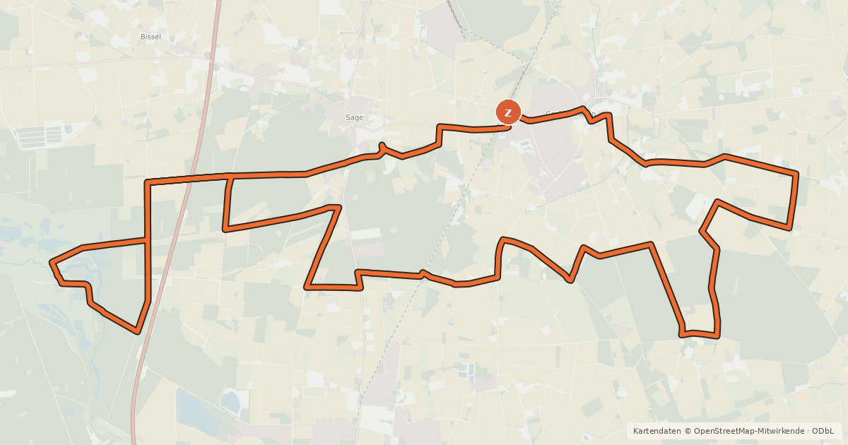 Kartenübersicht der Radroute Heidegrashüpfer Rad-Wander-Weg