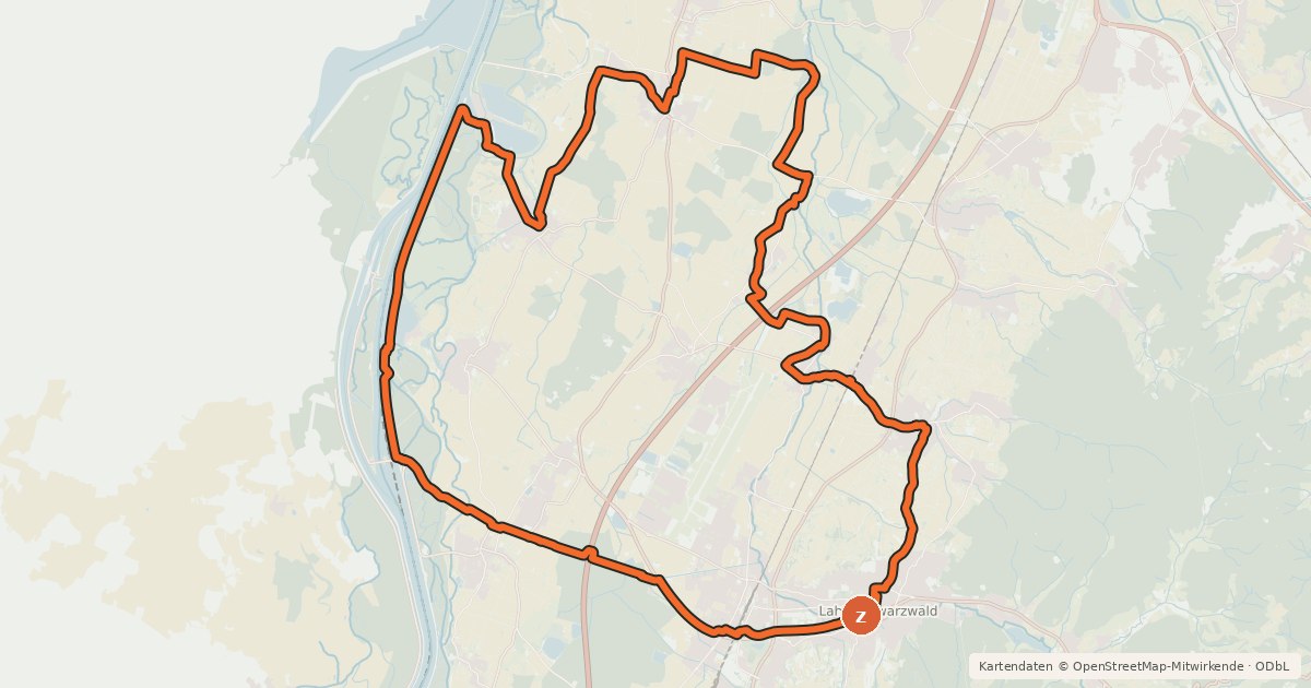 Kartenübersicht der Radroute HeidengrabTour