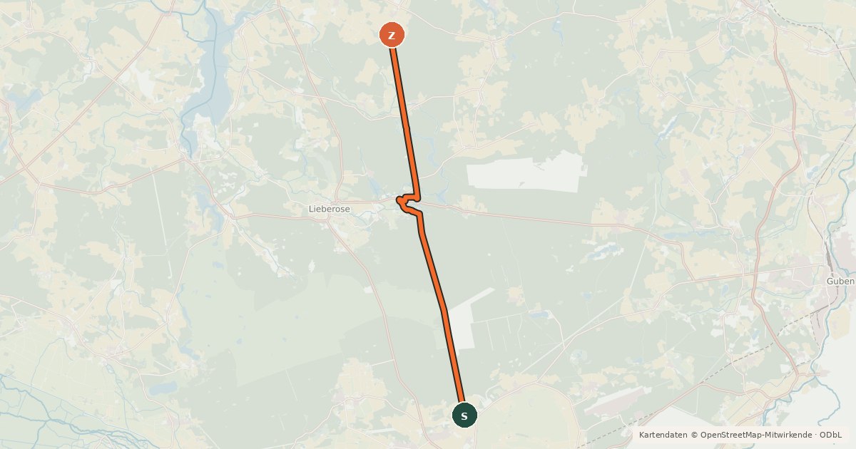 Kartenübersicht der Radroute Heideradweg