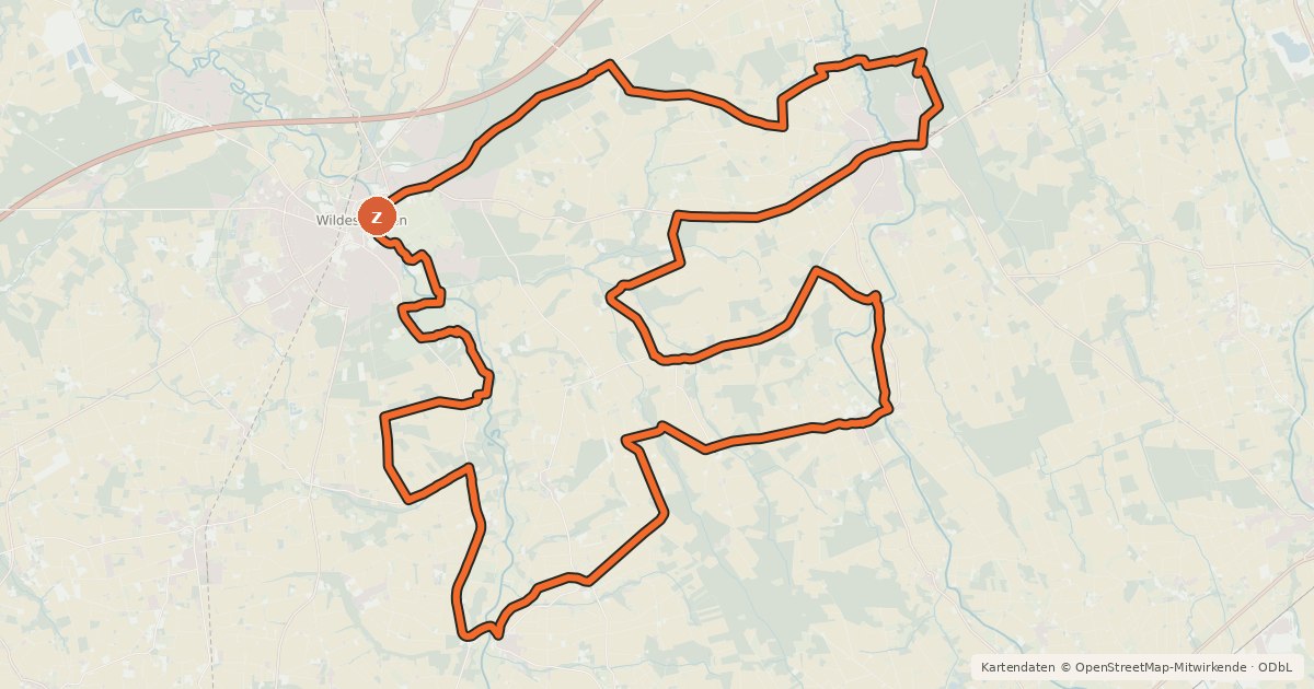 Kartenübersicht der Radroute Heimat-Schätze-Tour