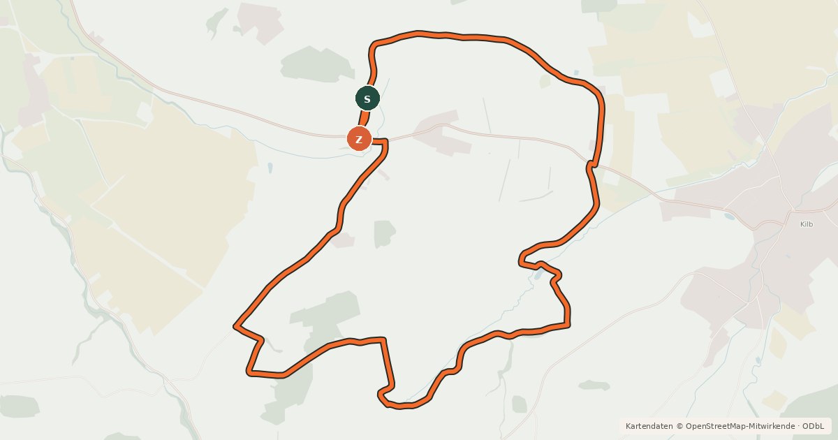 Kartenübersicht der Radroute Heinrichsberg - Runde