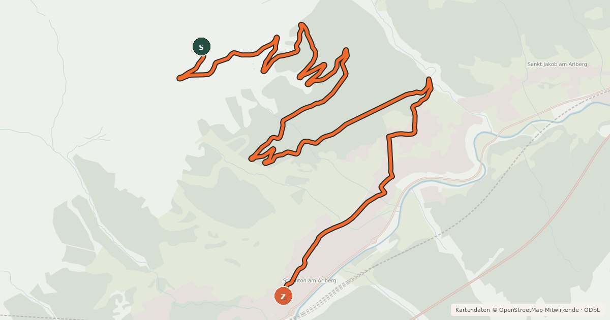 Kartenübersicht der Radroute Herrenwald - Kapall - Tour