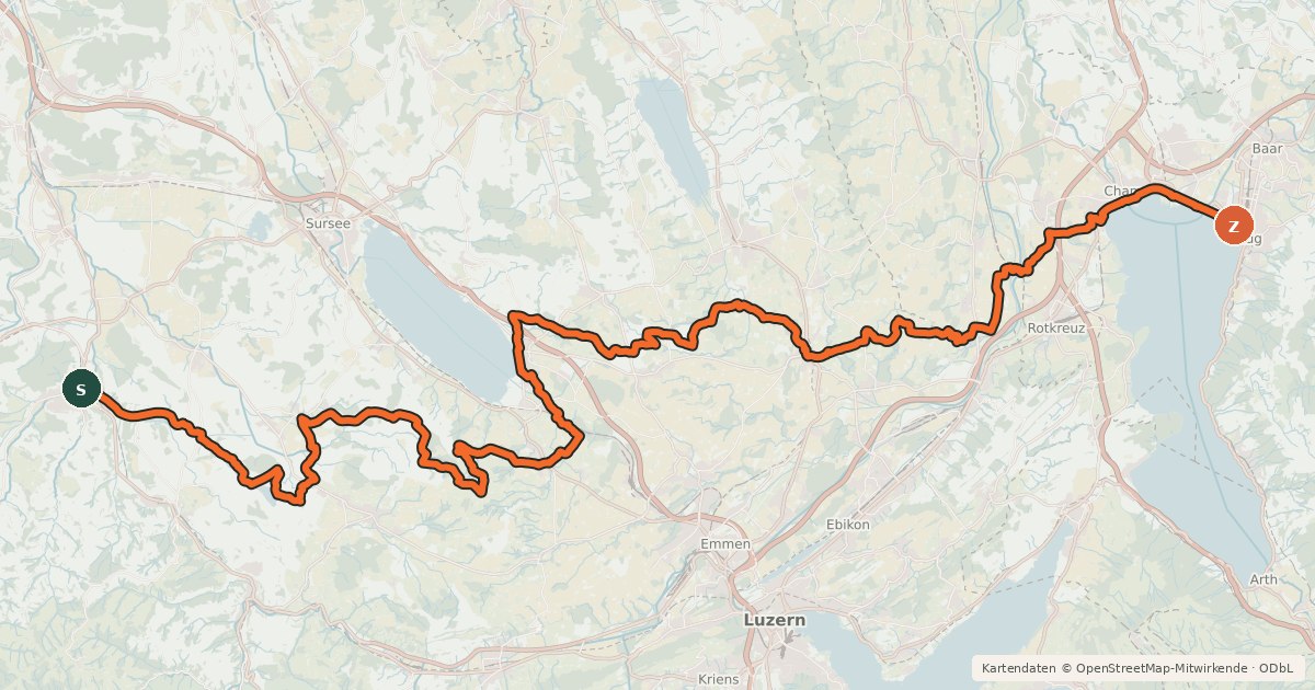 Kartenübersicht der Radroute Herzroute