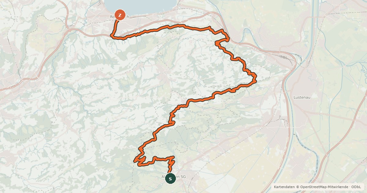 Kartenübersicht der Radroute Herzroute