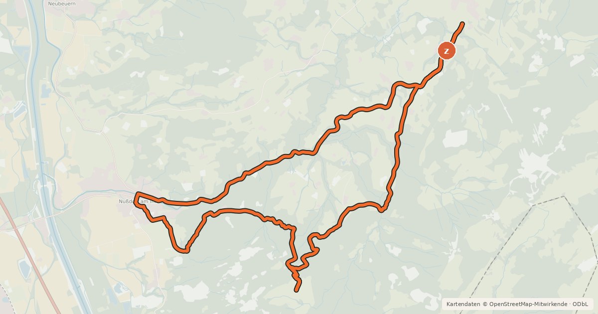 Kartenübersicht der Radroute Heuberg
